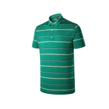 Men′s Green Stripe Golf Polo Shirt with Dry Fit Function